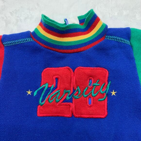 VTG HealthTex 6-9M Primary Colorblock Long Sleeve Pants One Piece Romper - Picture 3 of 9